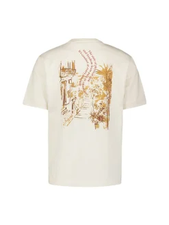 T-Shirt Crewneck Melange Placed Print