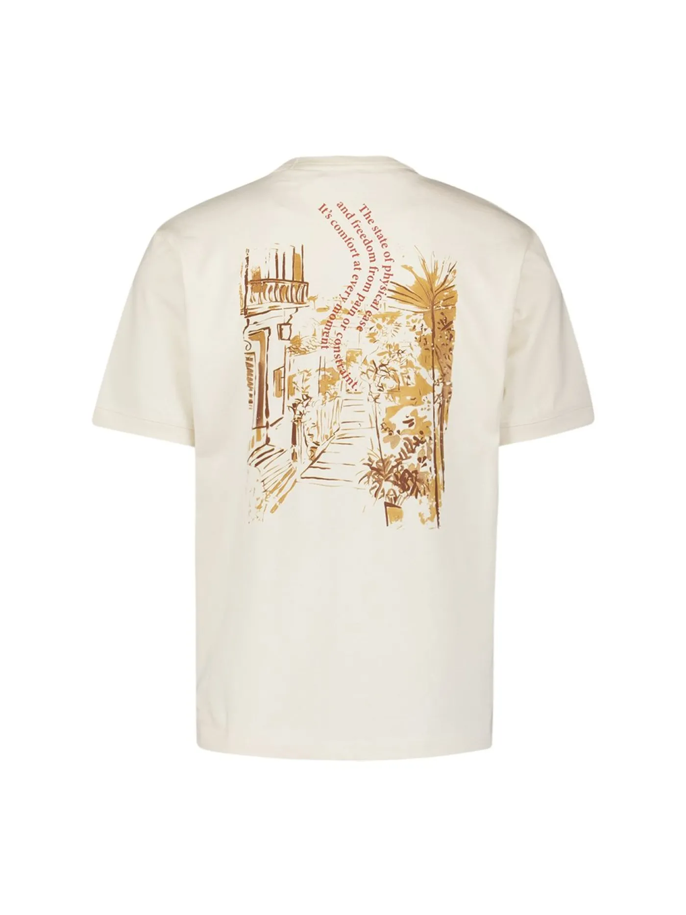 T-Shirt Crewneck Melange Placed Print