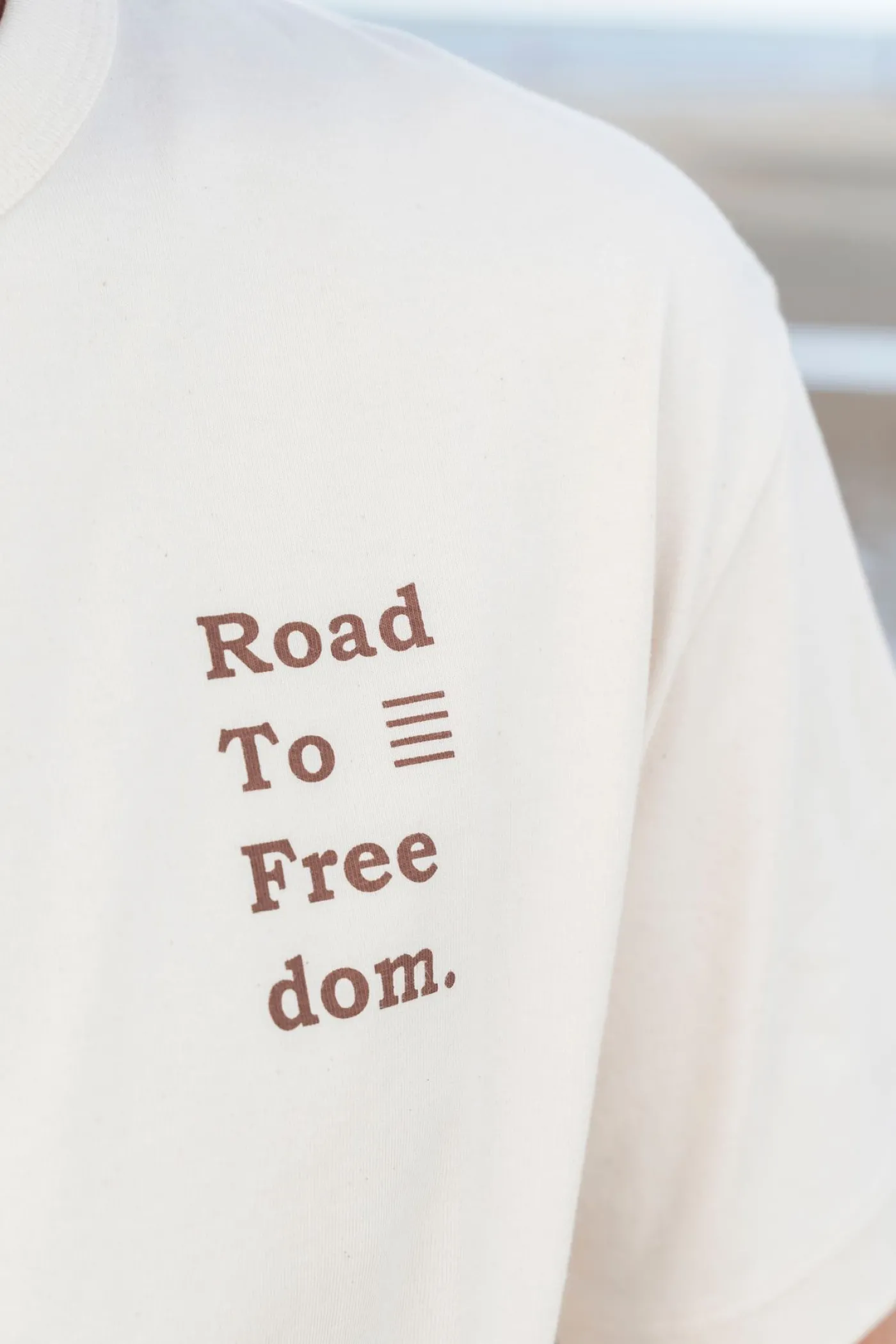 T-Shirt Crewneck Melange Placed Print