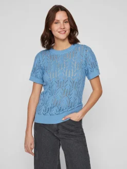 VICOTTI S/S O-NECK KNIT TOP - NOOS