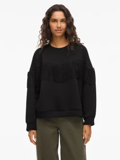 VIREFLECT L/S O-NECK FRINGE SWEATSH