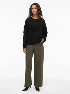 VIREFLECT L/S O-NECK FRINGE SWEATSH