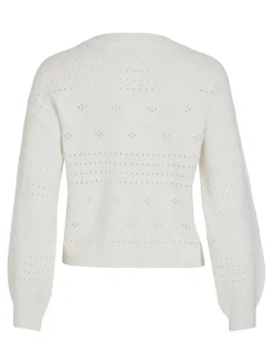 VIRIL L/S O-NECK POINTELLE KNIT TOP