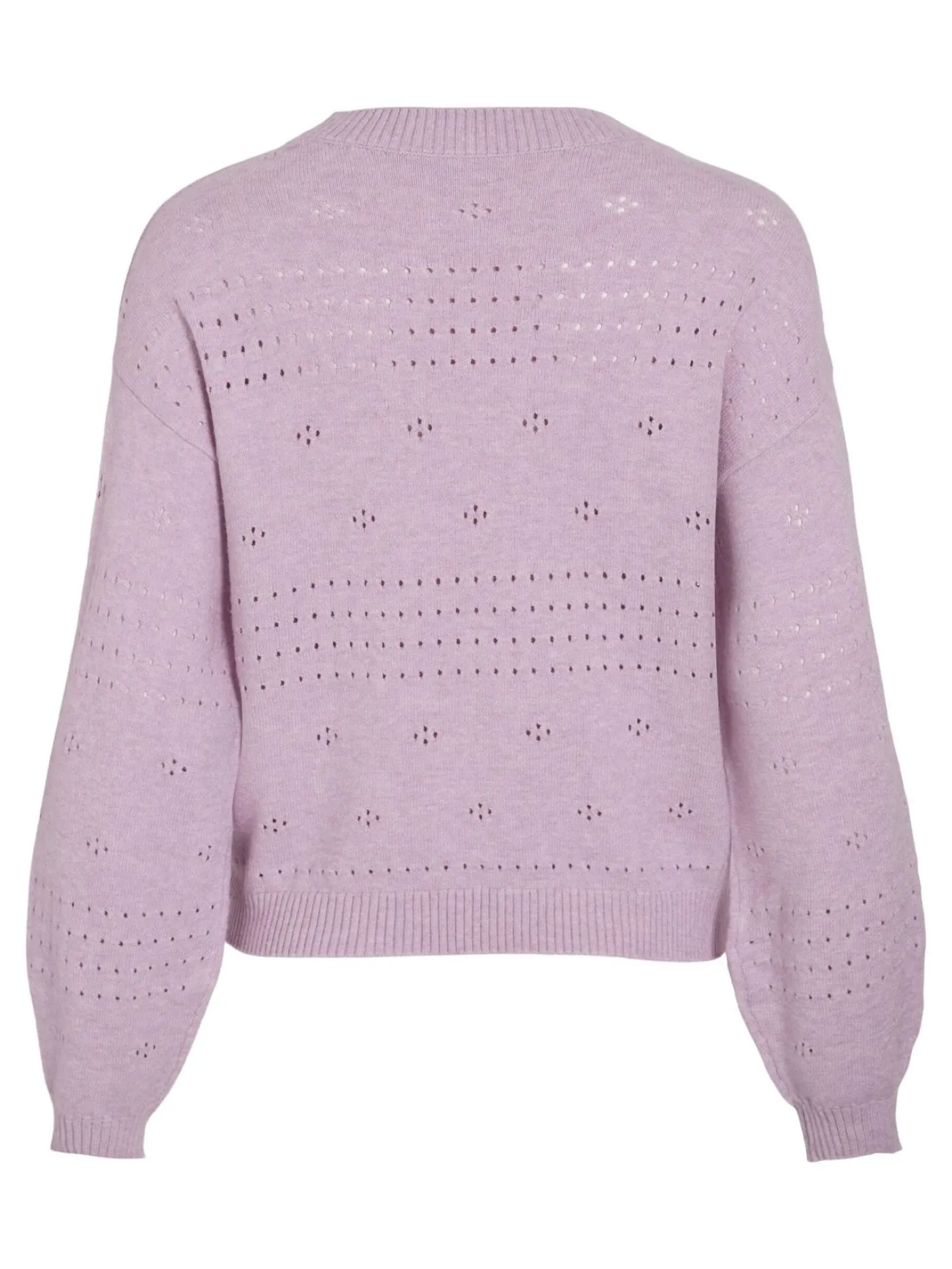 VIRIL L/S O-NECK POINTELLE KNIT TOP