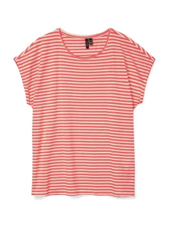 VMAVA PLAIN SS TOP STRIPE GA JRS  N
