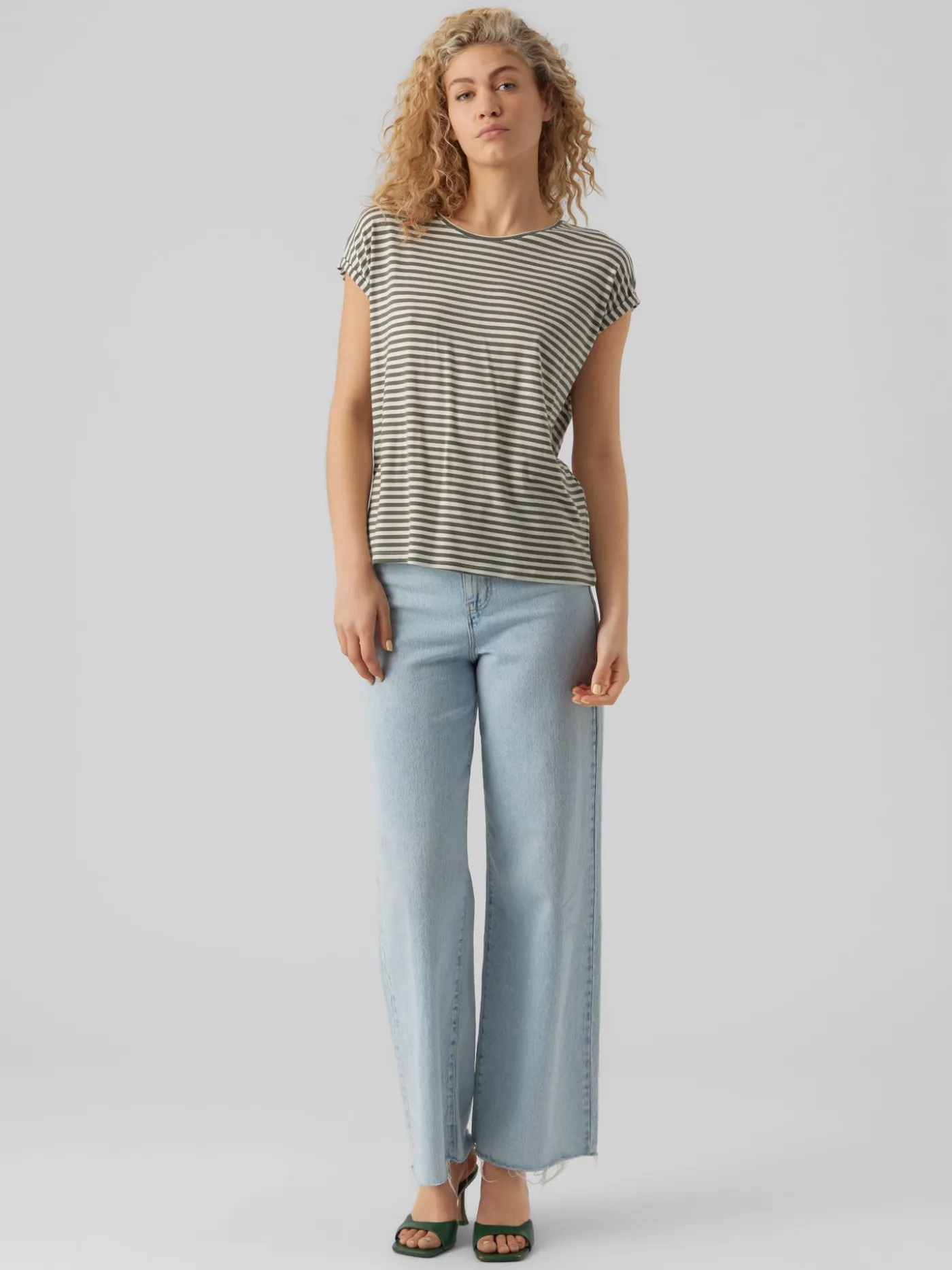 VMAVA PLAIN SS TOP STRIPE GA JRS N