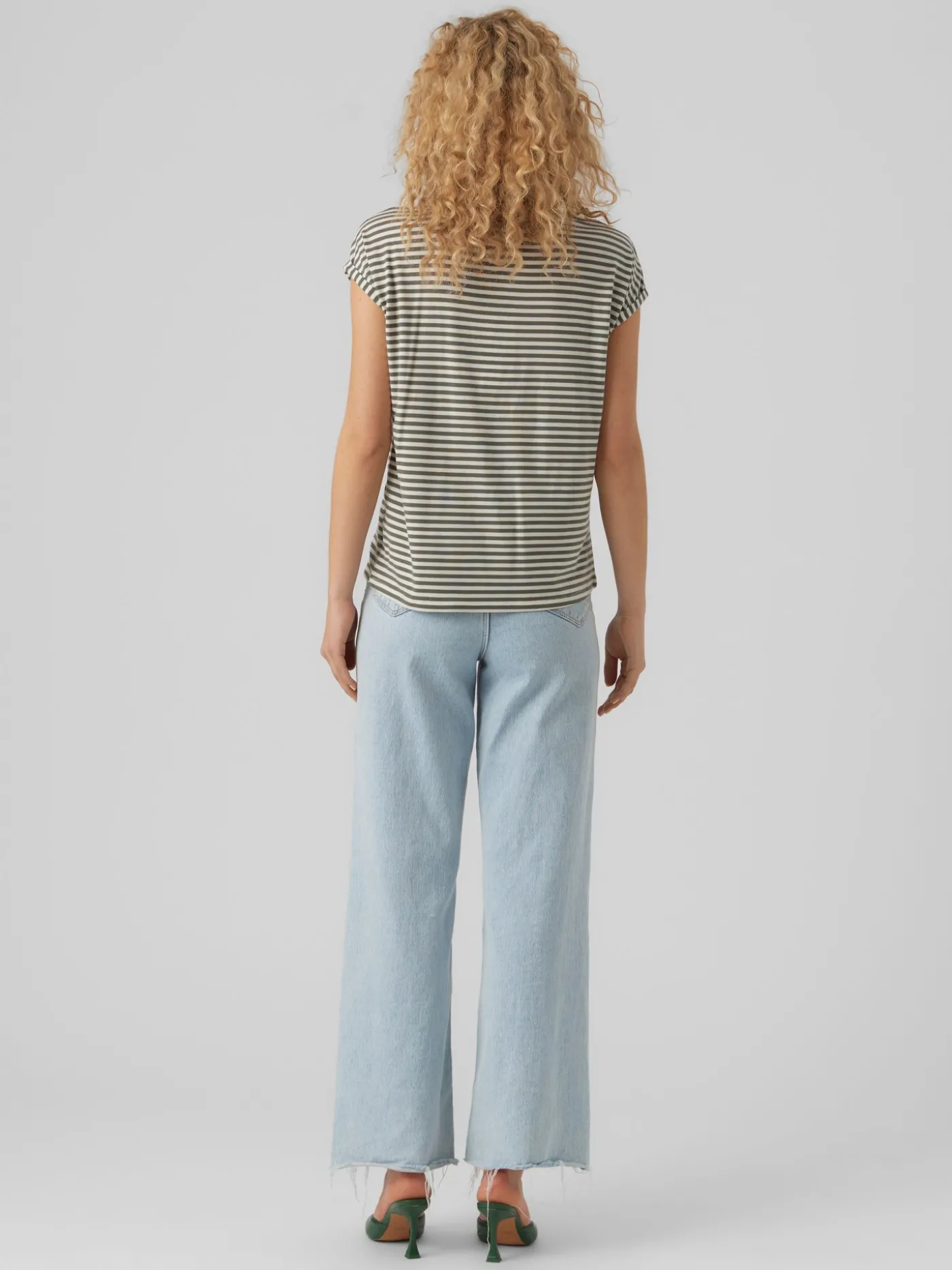 VMAVA PLAIN SS TOP STRIPE GA JRS N