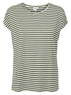 VMAVA PLAIN SS TOP STRIPE GA JRS N