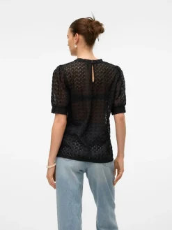 VMBECCA LACE SS O-NECK TOP JRS GA N