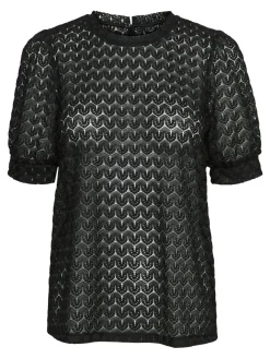 VMBECCA LACE SS O-NECK TOP JRS GA N