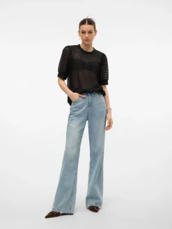 VMBECCA LACE SS O-NECK TOP JRS GA N