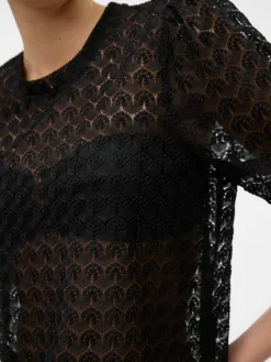 VMBECCA LACE SS O-NECK TOP JRS GA N