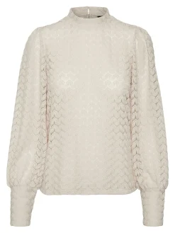 VMBECCA LS HIGH NECK LACE TOP JRS N