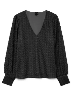 VMBECCA LS V-NECK LACE TOP JRS NOOS