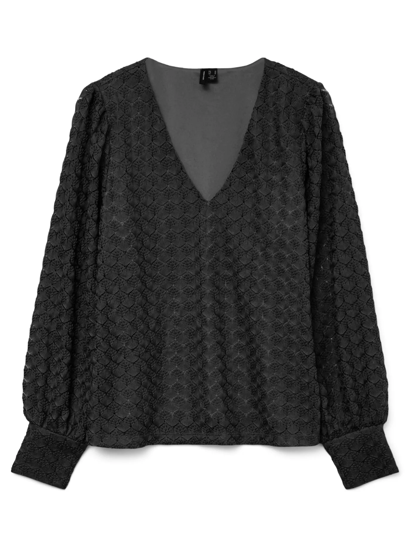 VMBECCA LS V-NECK LACE TOP JRS NOOS