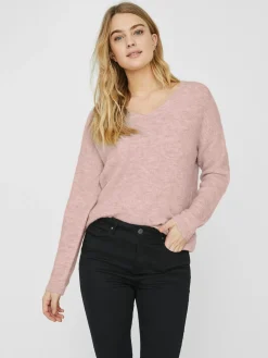 VMCREWLEFILE LS V-NECK BLOUSE NOOS