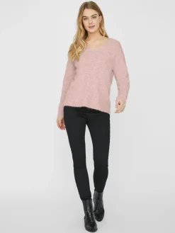 VMCREWLEFILE LS V-NECK BLOUSE NOOS
