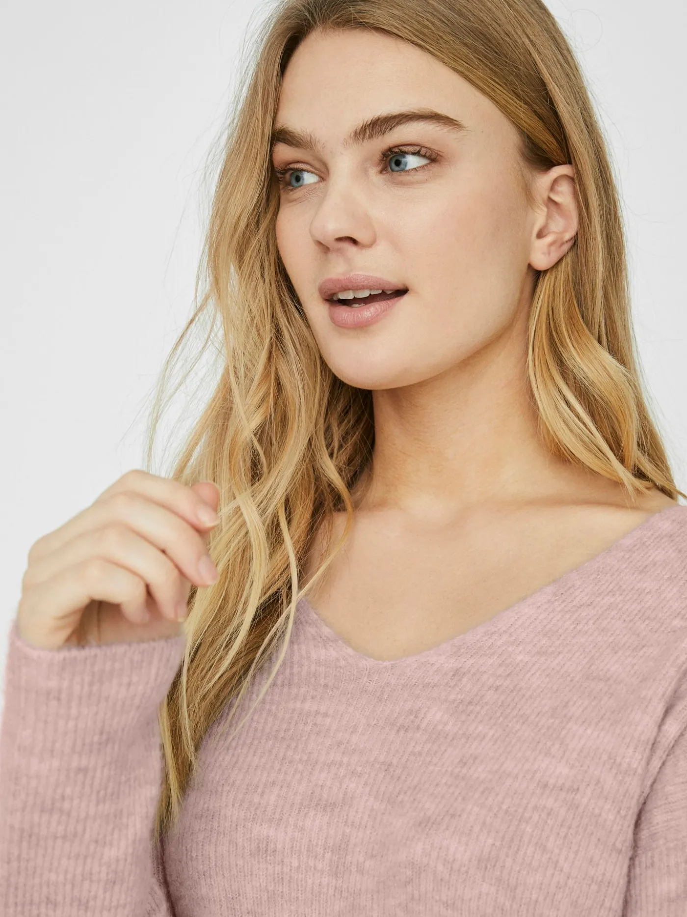 VMCREWLEFILE LS V-NECK BLOUSE NOOS