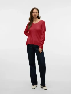 VMCREWLEFILE LS V-NECK BLOUSE NOOS