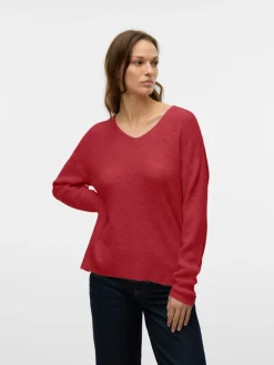 VMCREWLEFILE LS V-NECK BLOUSE NOOS