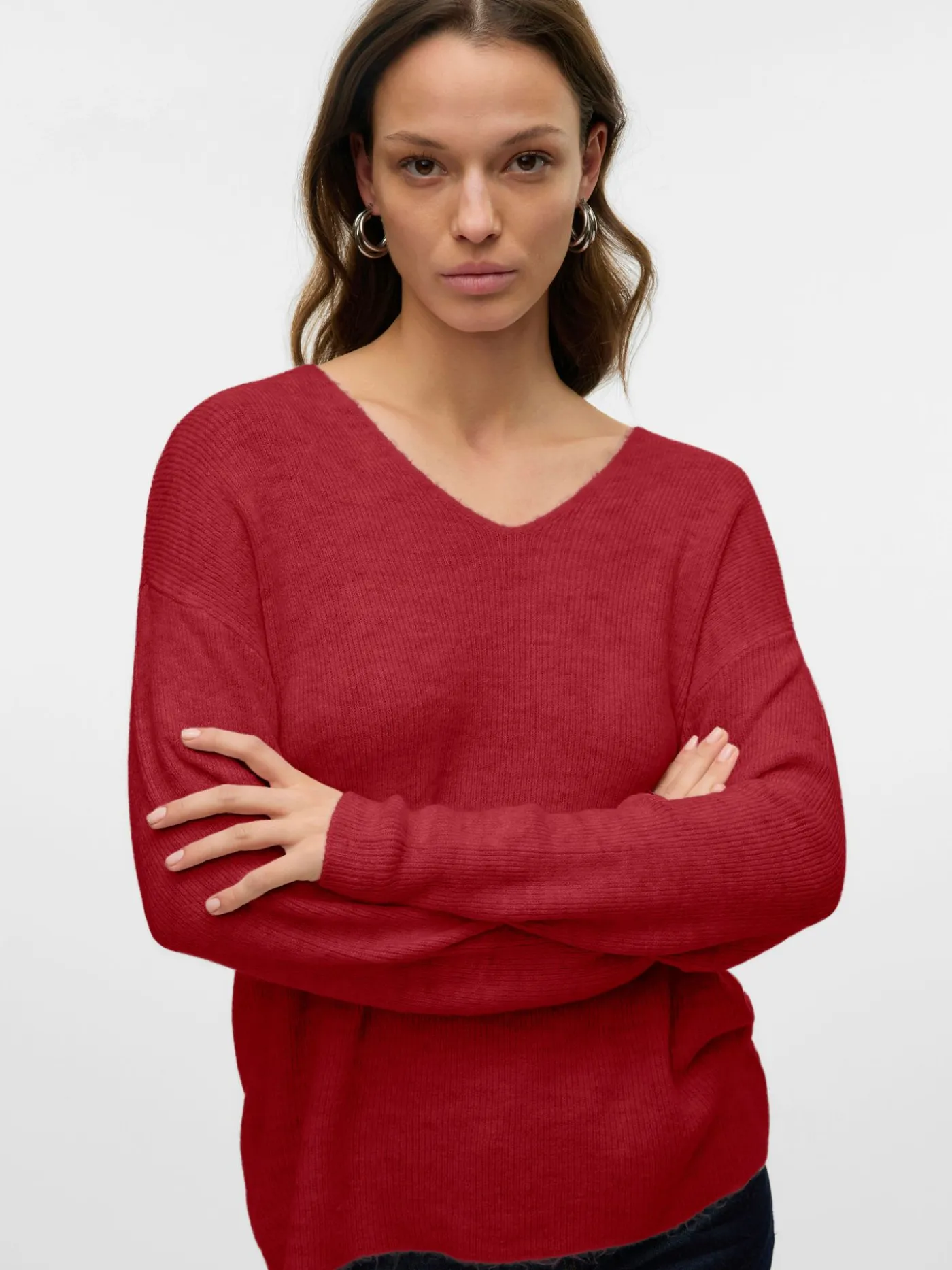 VMCREWLEFILE LS V-NECK BLOUSE NOOS