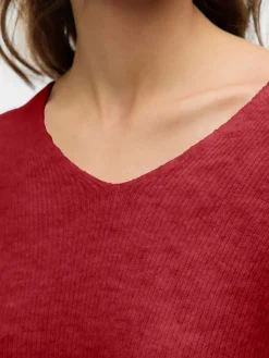 VMCREWLEFILE LS V-NECK BLOUSE NOOS