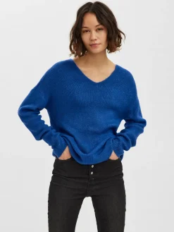 VMCREWLEFILE LS V-NECK BLOUSE NOOS