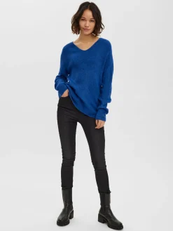 VMCREWLEFILE LS V-NECK BLOUSE NOOS
