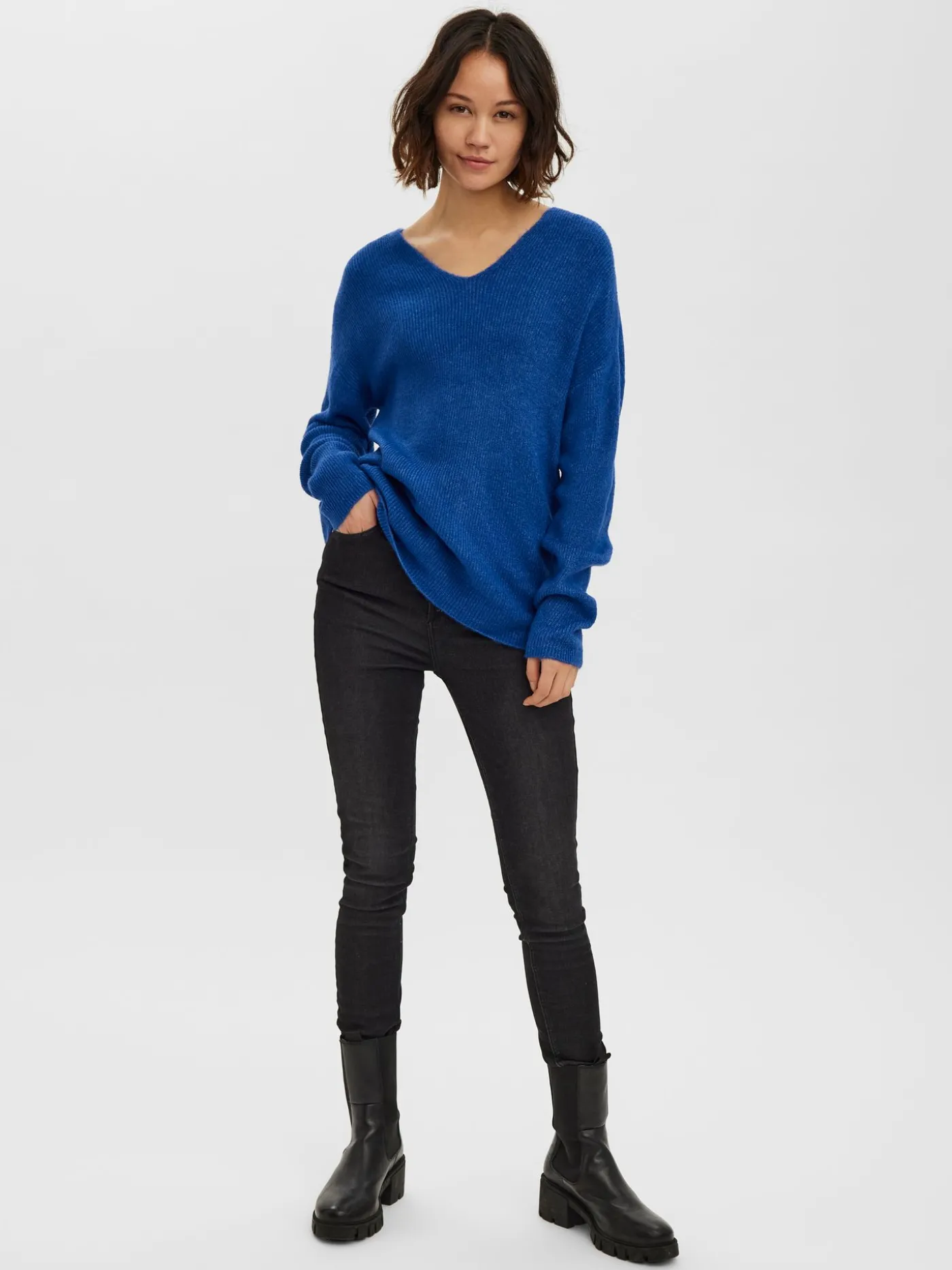 VMCREWLEFILE LS V-NECK BLOUSE NOOS