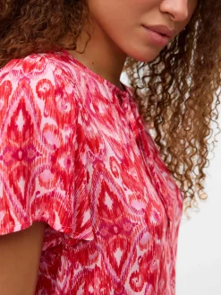 VMDALGA S/S V-NECK TOP WVN BTQ