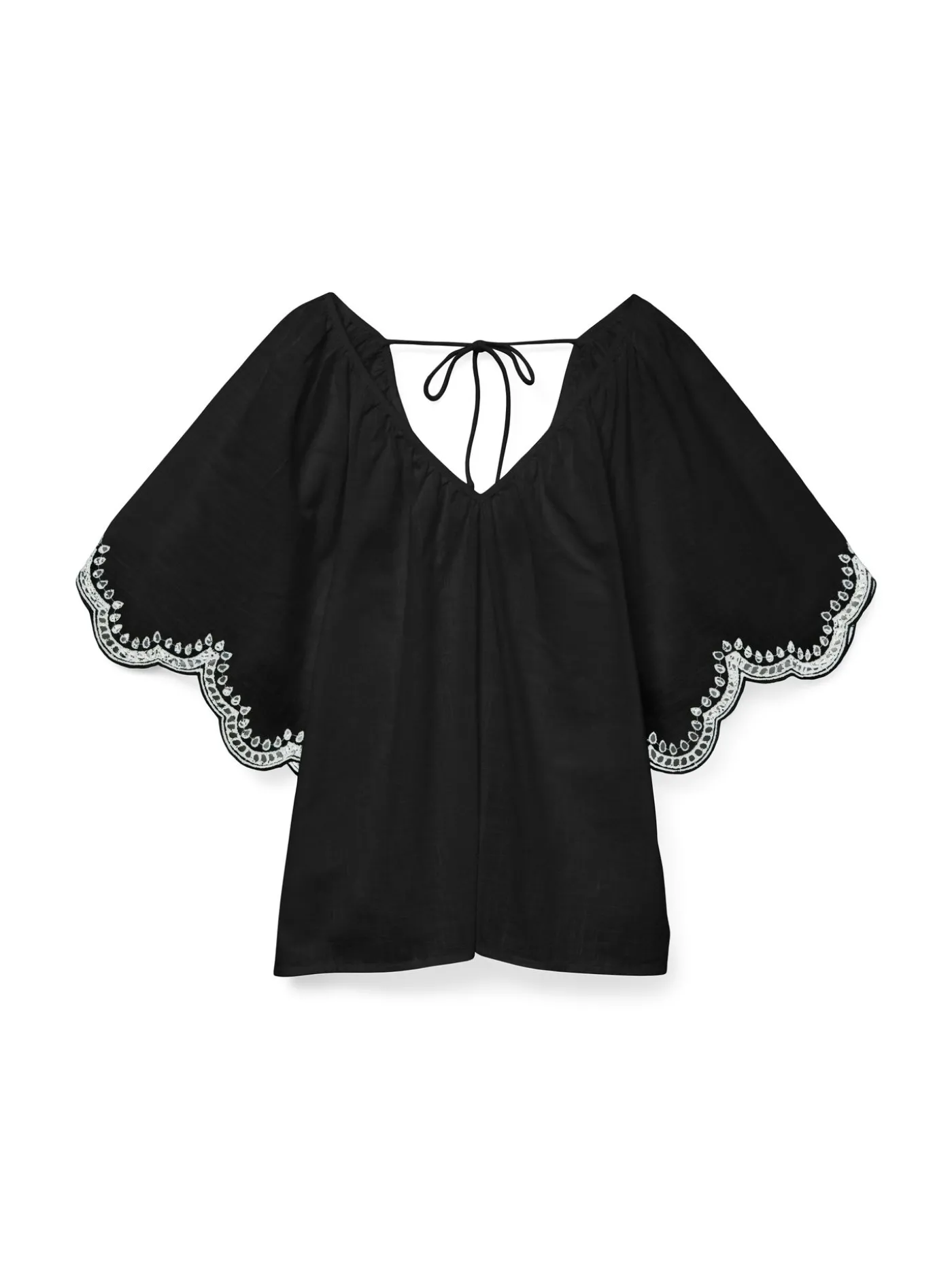 VMDIANA 2/4 V-NECK TOP WVN BTQ