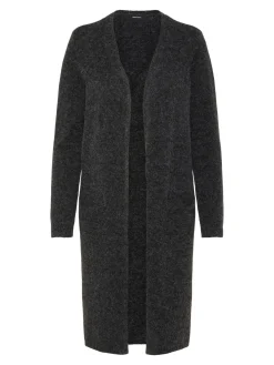 VMDOFFY LS LONG OPEN CARDIGAN GA NO - Black/MELANG