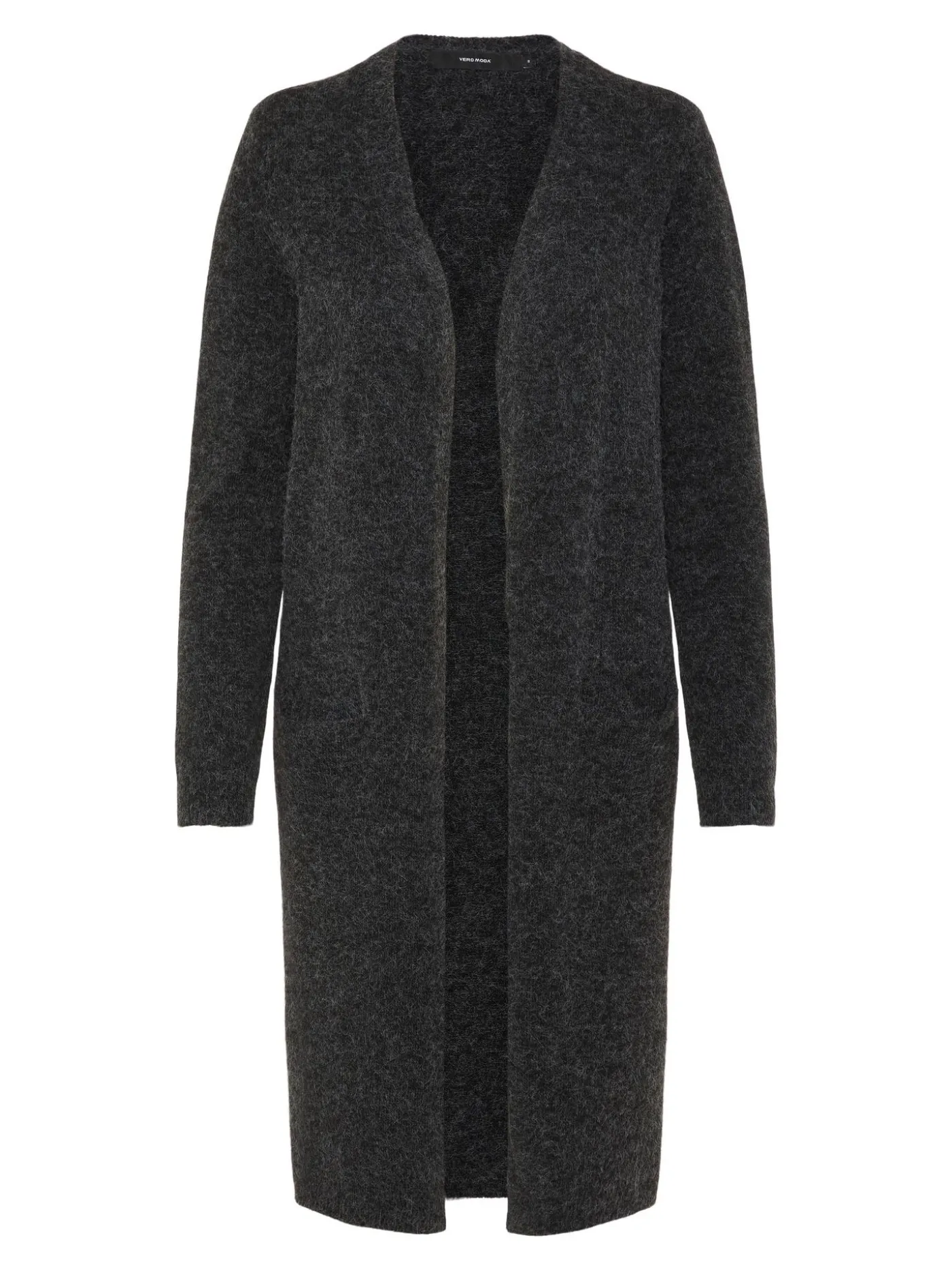 VMDOFFY LS LONG OPEN CARDIGAN GA NO - Black/MELANG