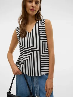 VMEASY JOY S/L V-NECK TOP WVN GA