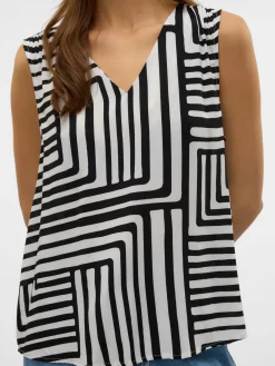 VMEASY JOY S/L V-NECK TOP WVN GA