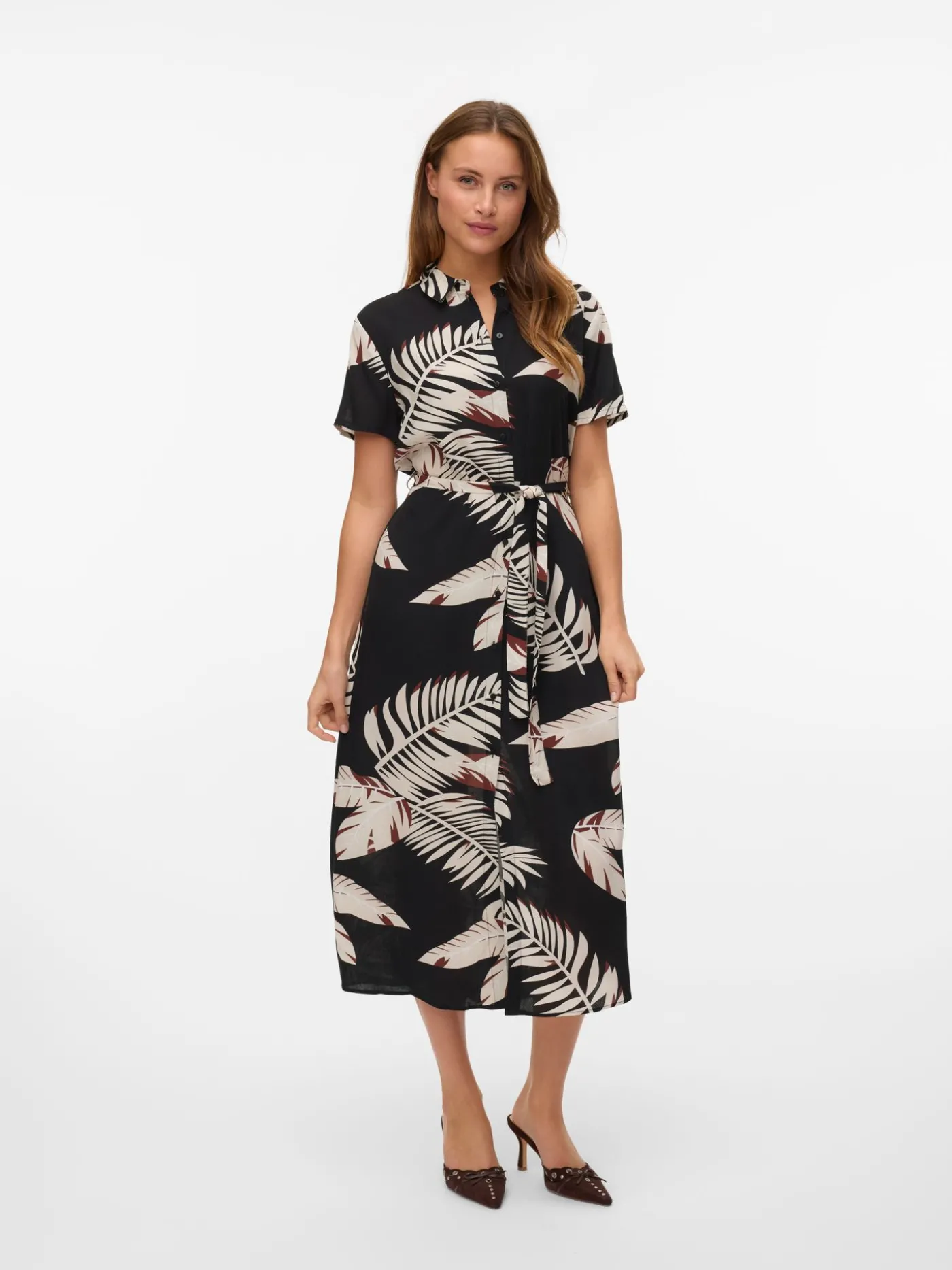 VMEASY JOY S/S LONG SHIRT DRESS WVN