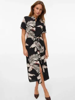 VMEASY JOY S/S LONG SHIRT DRESS WVN