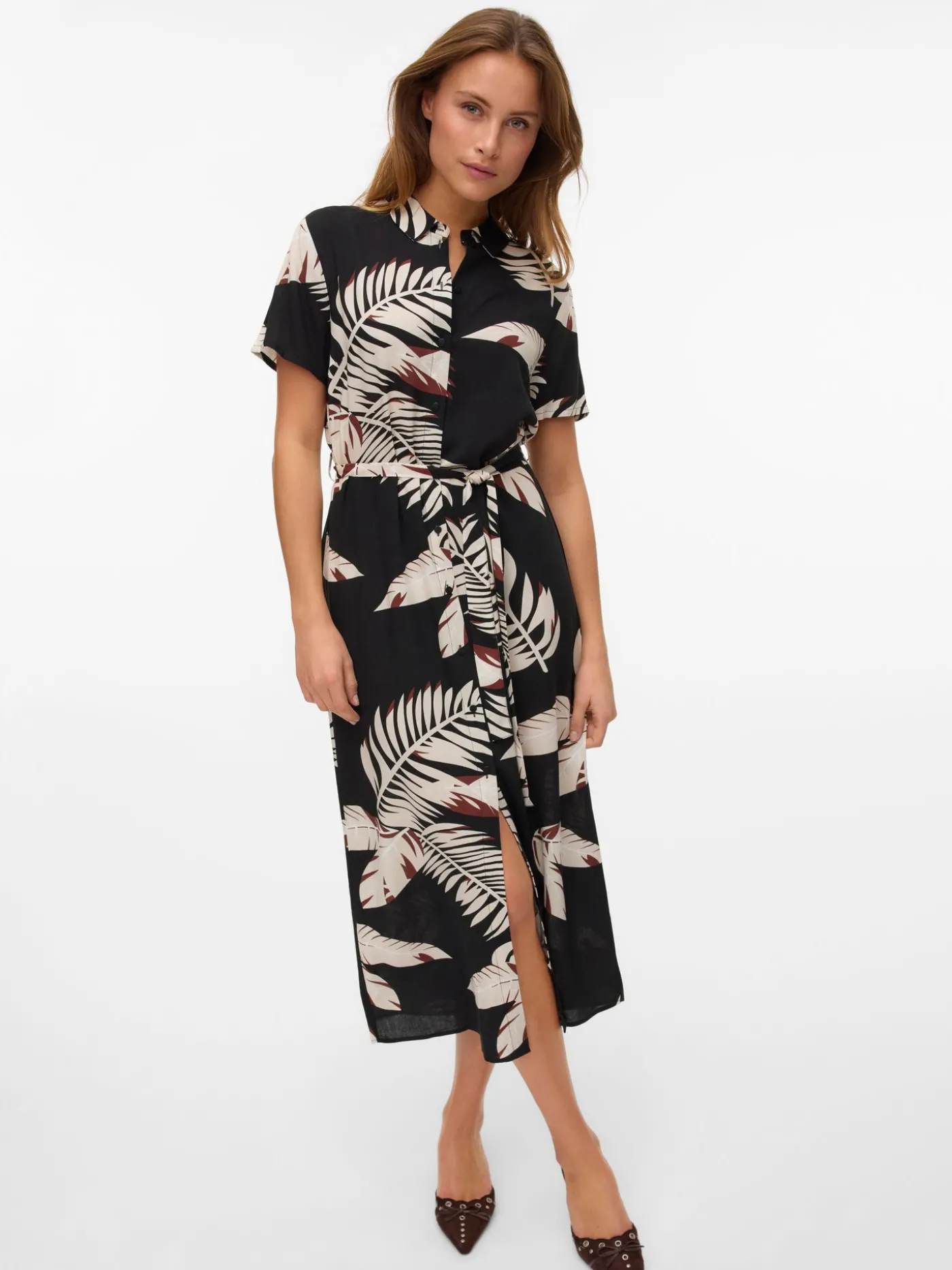 VMEASY JOY S/S LONG SHIRT DRESS WVN