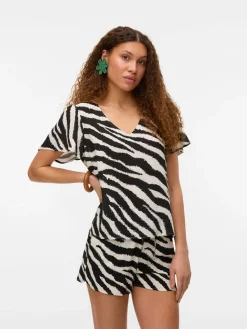 VMEASY JOY V-NECK SS BLOUSE WVN GA