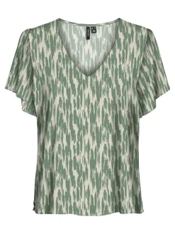 VMEASY JOY V-NECK SS BLOUSE WVN GA