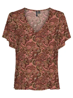 VMEASY JOY V-NECK SS BLOUSE WVN GA