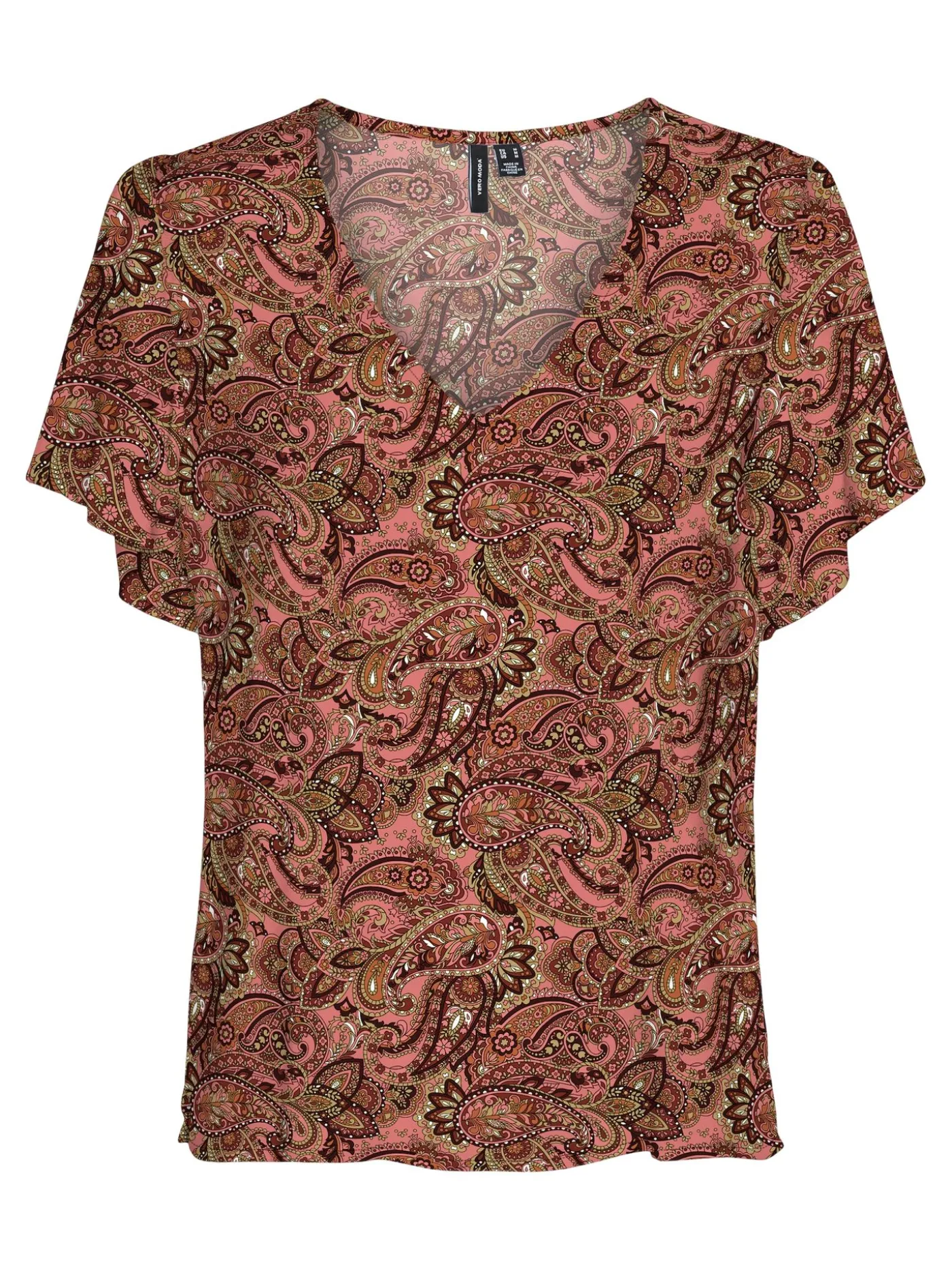 VMEASY JOY V-NECK SS BLOUSE WVN GA