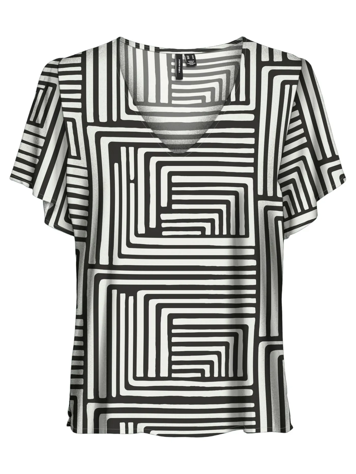 VMEASY JOY V-NECK SS BLOUSE WVN GA