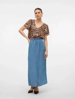 VMEASY JOY V-NECK SS BLOUSE WVN GA