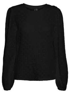 VMFLOWER LS PUFF SLEEVE TOP JRS