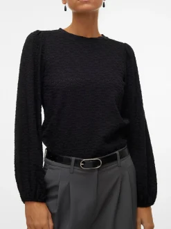 VMFLOWER LS PUFF SLEEVE TOP JRS