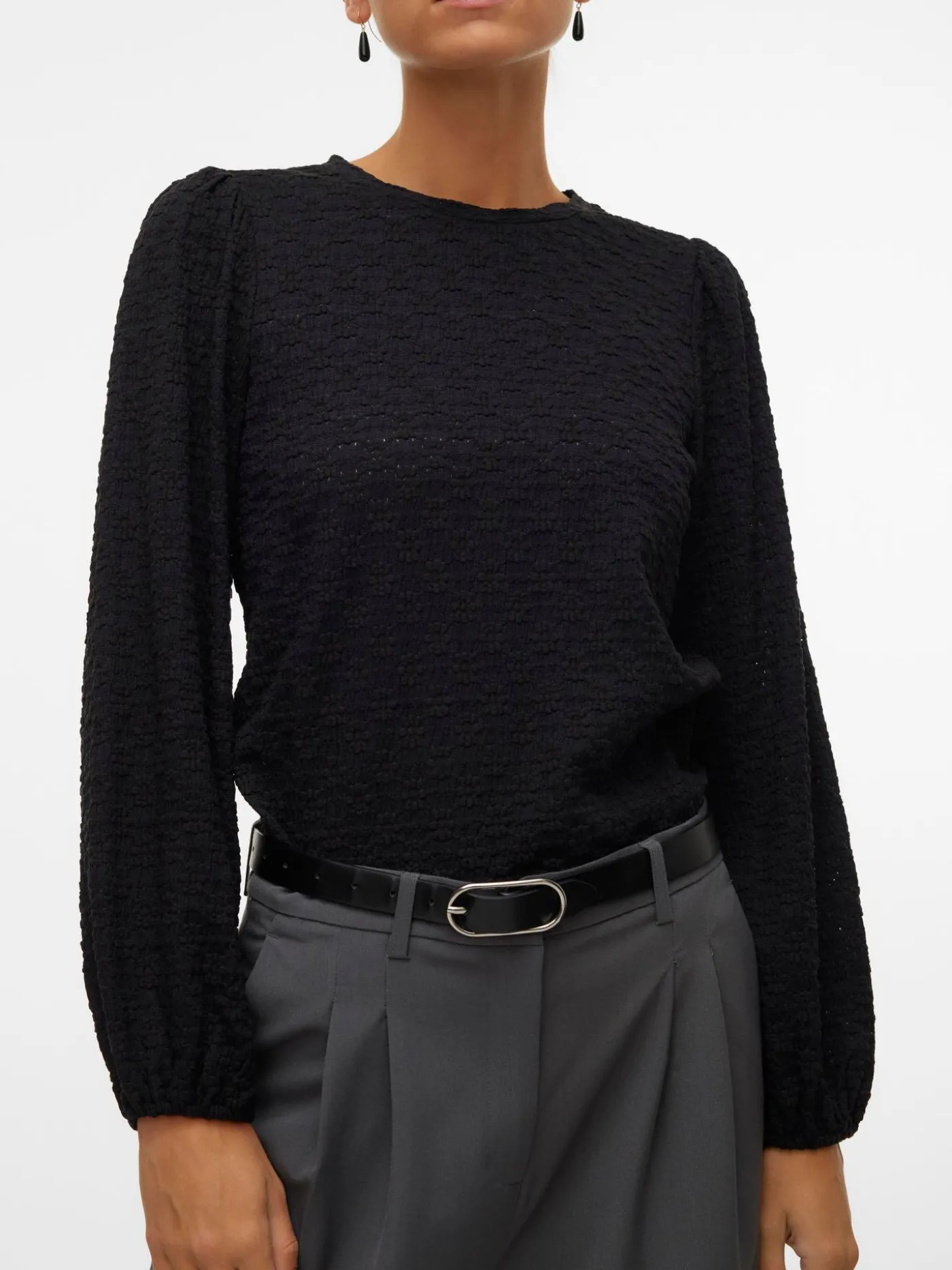 VMFLOWER LS PUFF SLEEVE TOP JRS