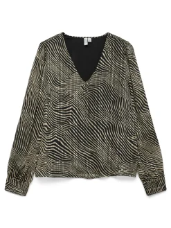 VMGEBRA GEDNA LS V-NECK TOP WVN BTQ