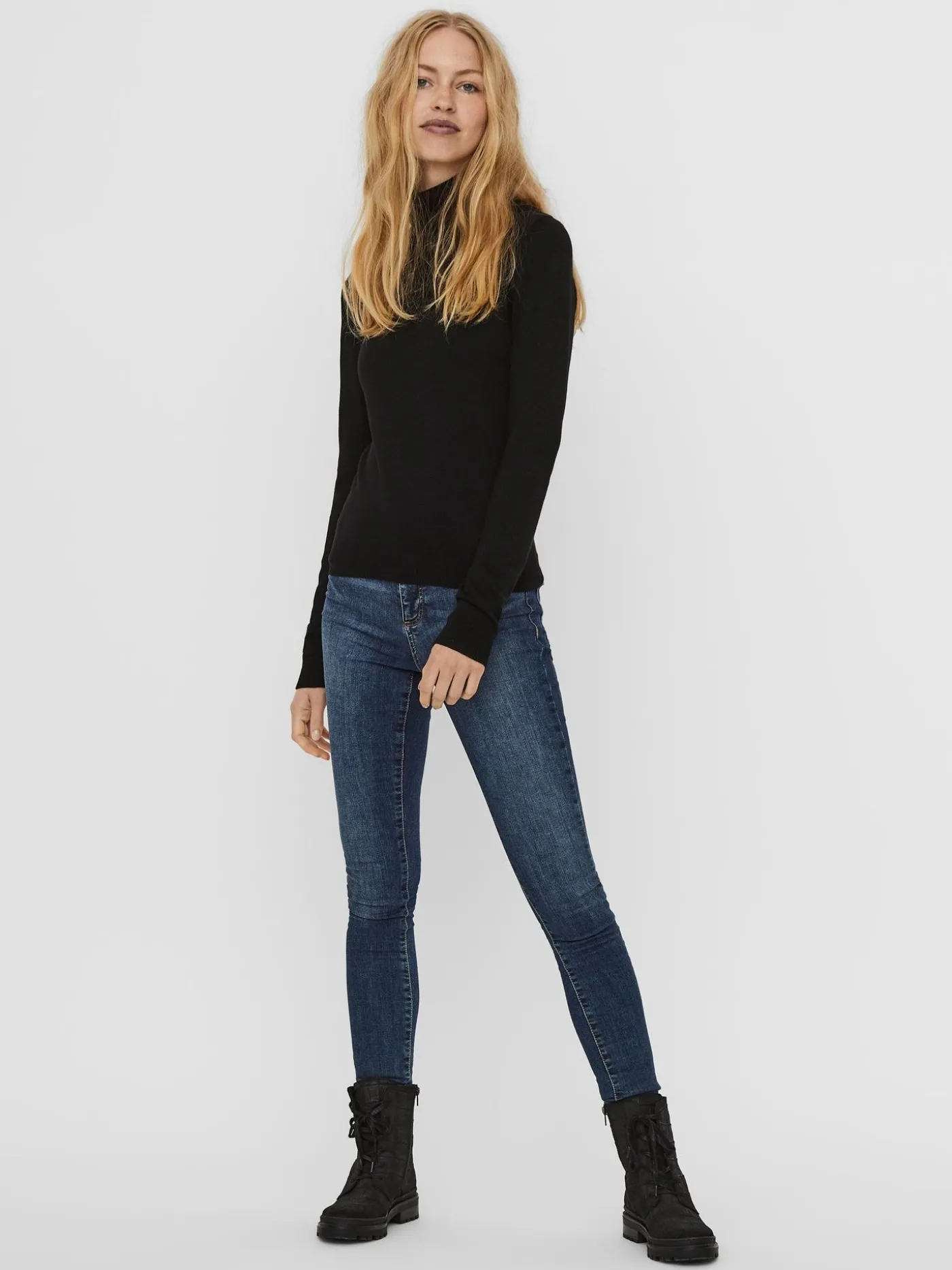 VMGLORY LS ROLLNECK BLOUSE NOOS - Black