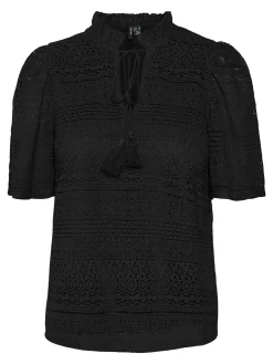 VMHONEY LACE S/S TASSEL TOP WVN GA